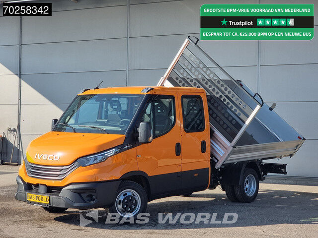 Iveco Daily 35C21 BPM VRIJ! 3-Zijdige Kipper Dubbel Cabine 210PK 3.0L Dubbellucht 3,5t Trekhaak ACC
