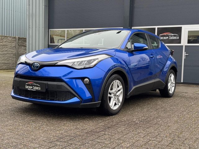 Toyota C-HR 1.8 Hybrid Business Plus 2022 in stijlvolle blauwe kleur! Luxe lederen bekleding, slecht