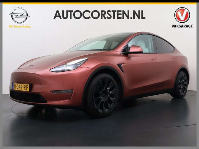 Tesla Model Y Long Range AWD 514pk SOH 85% Warmtepomp 20" Lmv Ivoor Leer Panoramadak Matrix-LED Auto