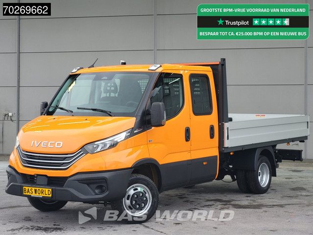 Iveco Daily 35C21 BPM VRIJ! 3.0 210PK 2025model Dubbel Cabine Open laadbak 3.5t Trekhaak CarPlay ACC