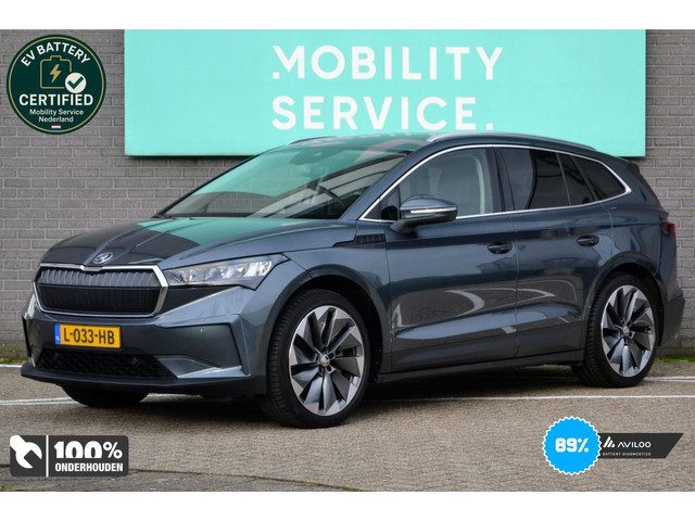 Škoda Enyaq iV 80 SOH89% Leder Trekhaak CarPlay LED Comfprt & Assis Pakket 21"