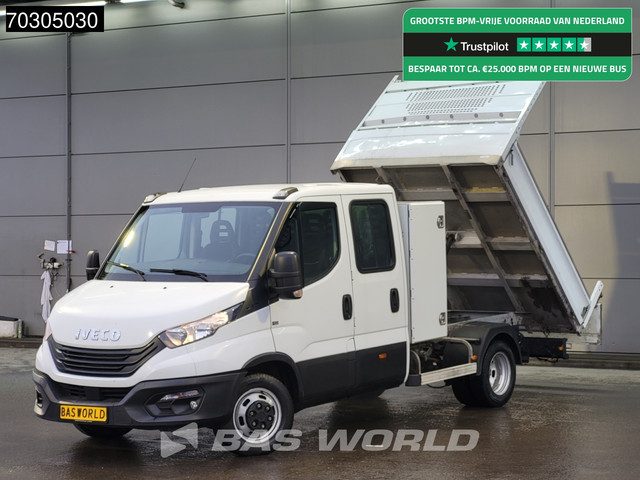 Iveco Daily 35C14 Dubbel Cabine Kipper met Kist Dubbellucht 3,5t Trekgewicht Airco Cruise Euro6 Tipp
