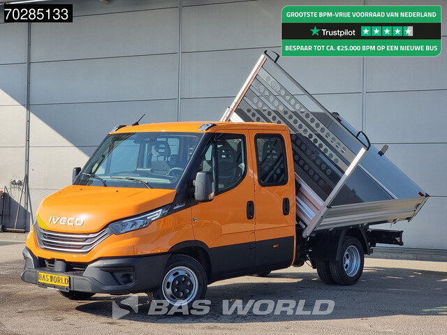 Iveco Daily 35C21 Open Laadbak Dubbel Cabine 210PK 3.0L Dubbellucht Airco Cruise LED Camera Pritsche