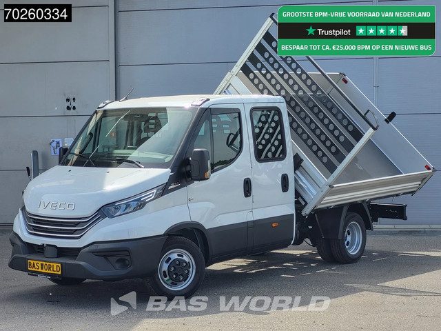 Iveco Daily 35C21 BPM VRIJ! 3-Zijdige Kipper Dubbel Cabine 210PK 3.0L Dubbellucht 3,5t Trekhaak ACC