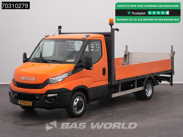 Iveco Daily 35C14 Open Laadbak met Laadklep Dubbellucht 3,5t Trekhaak Navi Airco Euro6 Pritsche Open