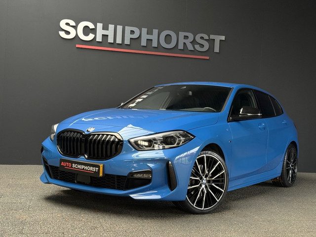 BMW 1 Serie 118i M-Sport vol Leer 19 inch Bovag garantie Apple Carplay Misano bleu