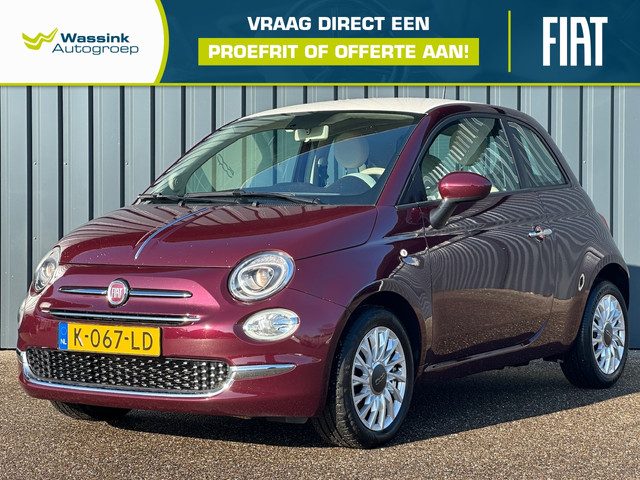 Fiat 500 1.0 70pk Hybrid Lounge I Wit Dak I Parkeersensoren I Navigatie I Cruise Control I