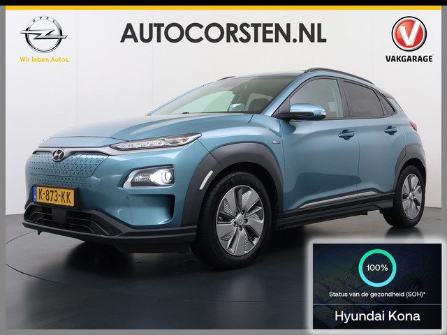 Hyundai Kona EV 64kWh SOH 100% 3-Fase Warmtepomp Leer+Elektr+Verwarmd+Gekoeld! Schuif-/kanteldak Hea