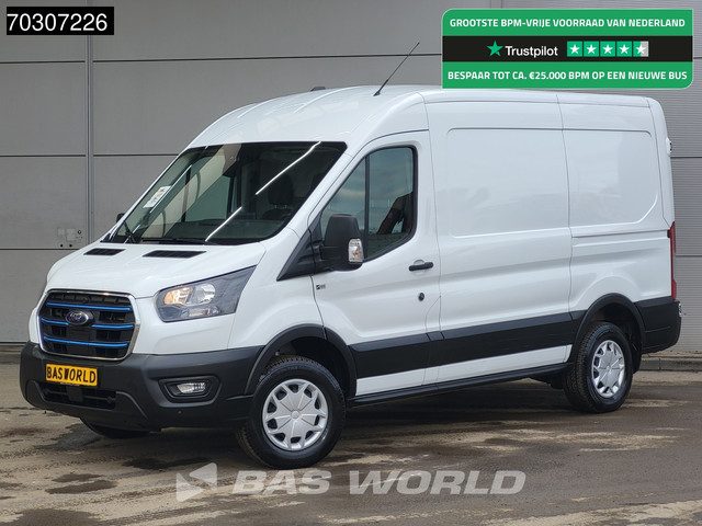 Ford E-Transit Elektrisch 68kWh 317km WLTP L2H2 Navi Airco Cruise Parkeersensoren v+a SYNC4-Display